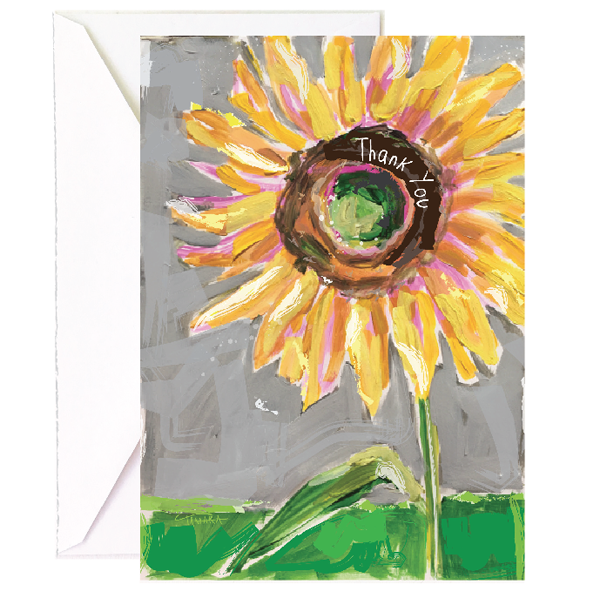 Sunflower Thank You - Single Card