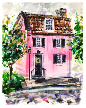 Pink Charleston House | 9" x 12"