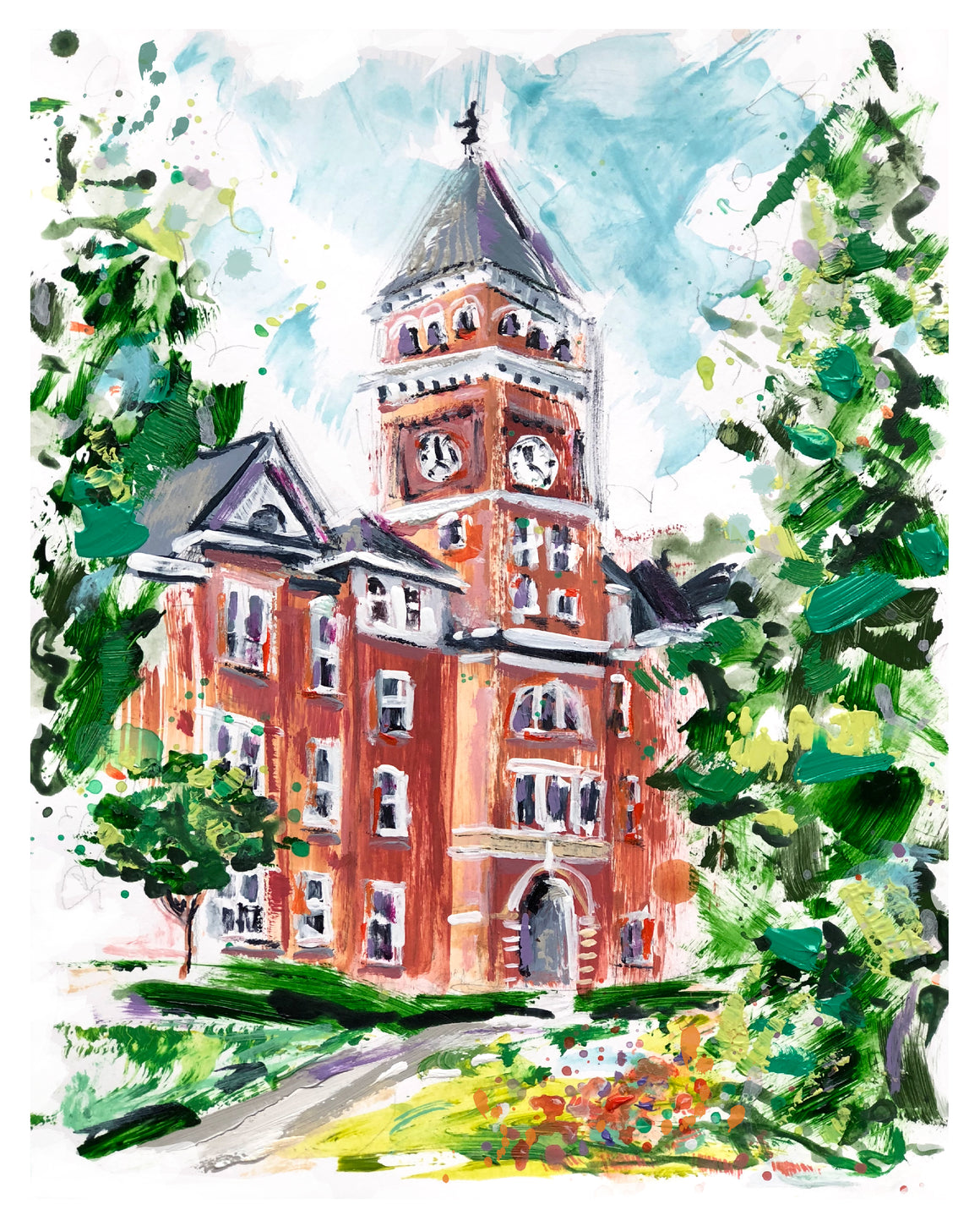 Clemson Tillman Hall Study II | 11" x 14" on Paper