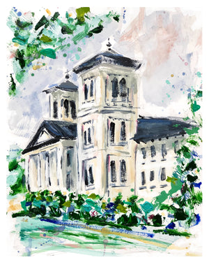Wofford Main Building Study 1 | 9" x 12" on Paper
