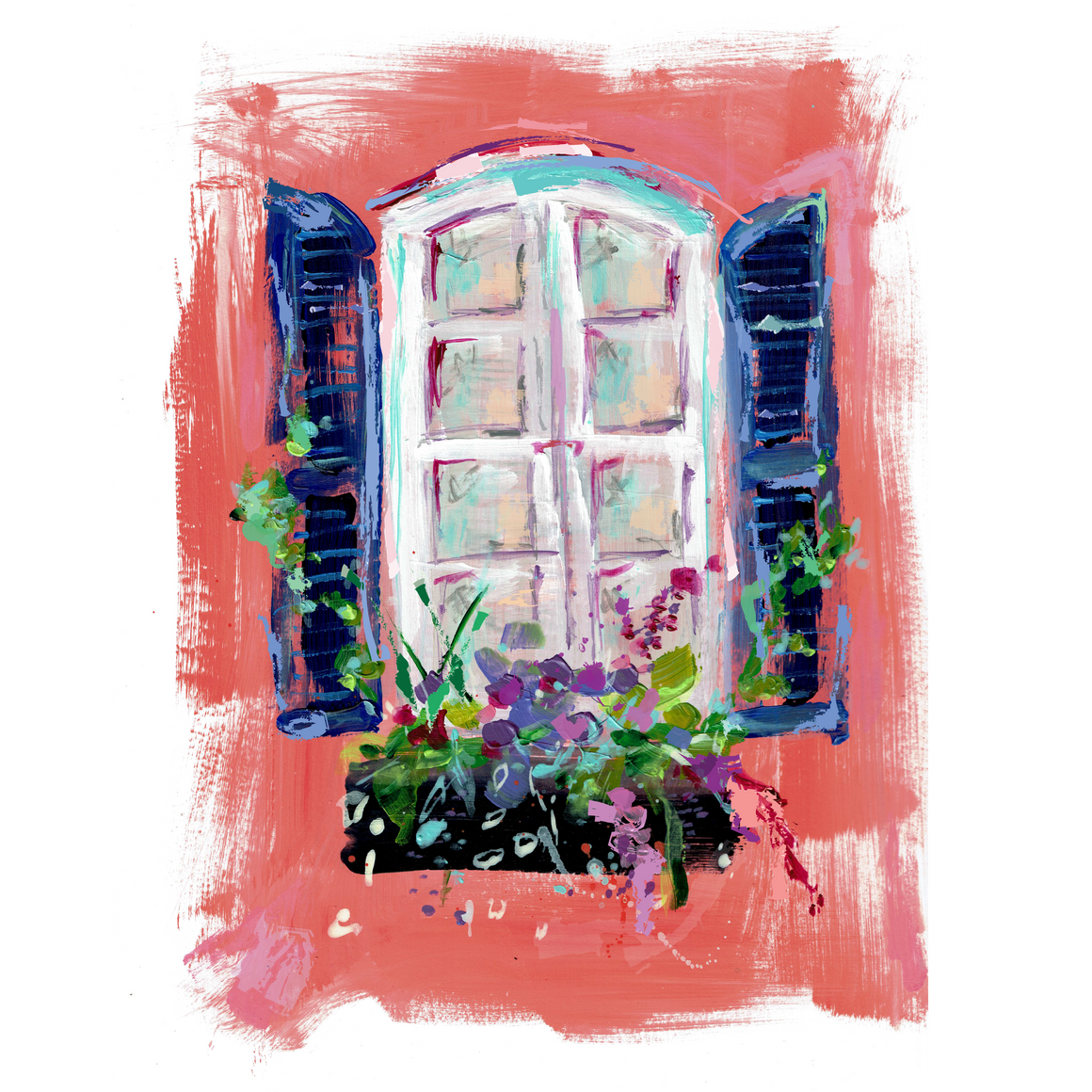 Coral Window on Paper | 9" x 12"