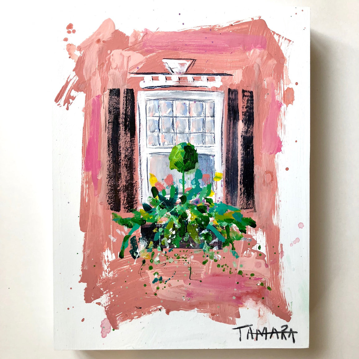 Window Study on Wood no. 1 | 9" x 12"