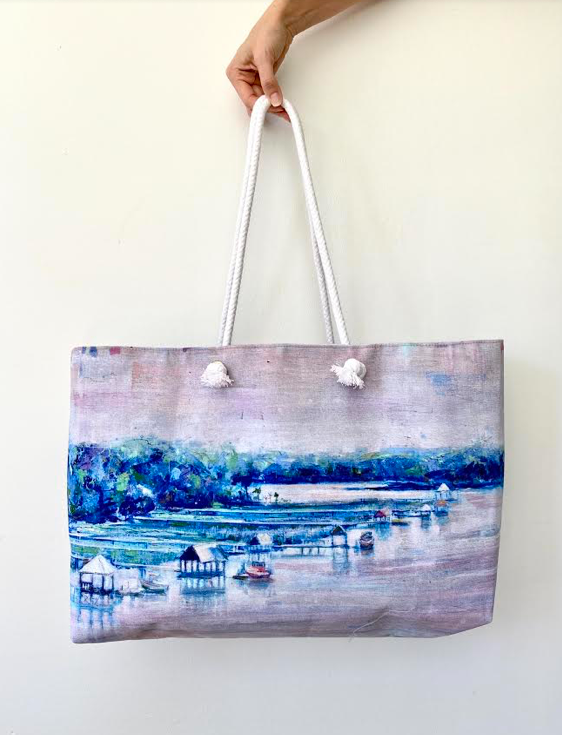 Coastal Print Weekender Tote Bag (Pink)