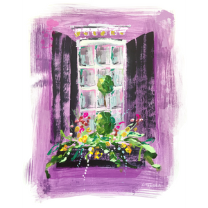 Purple Window on Paper | 9" x 12"