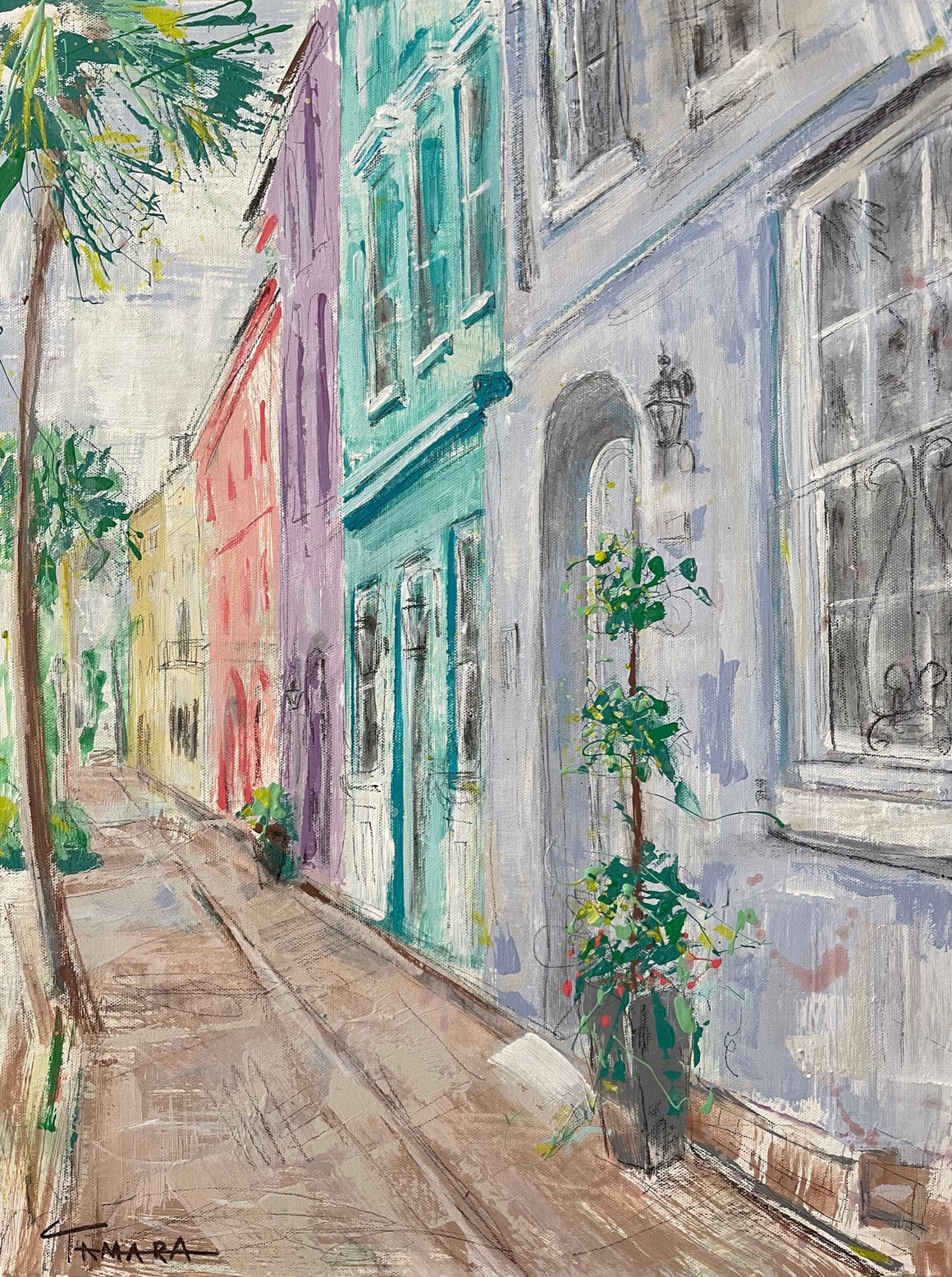 Rainbow Row I (Framed) | 18x24
