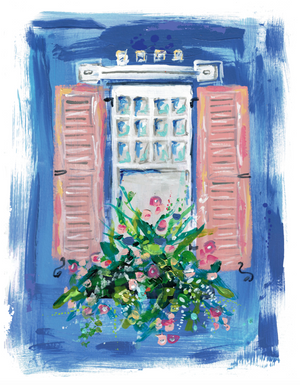 Cobalt Window Print on Canvas