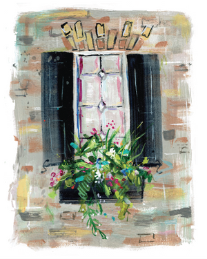 Brick Window Print on Canvas