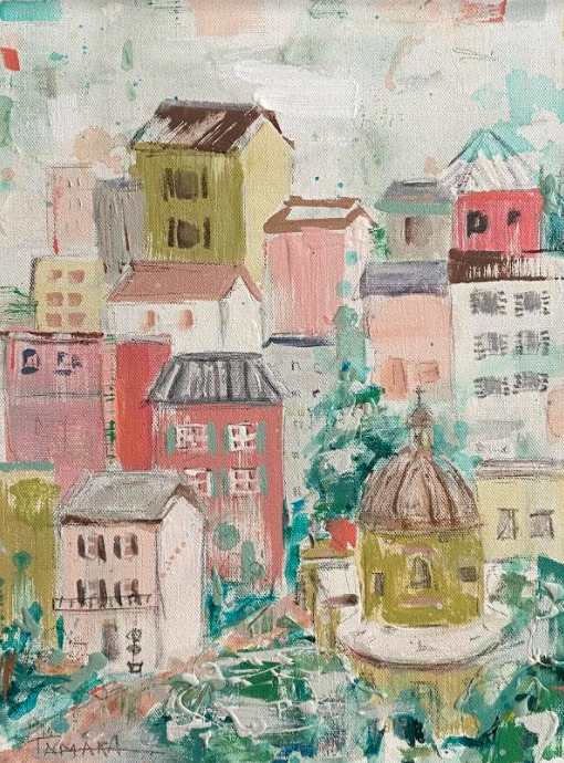 European Hillside Homes 2  I 16x20 Framed
