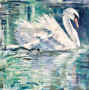 Peaceful Reflection Swan Print | 18x18