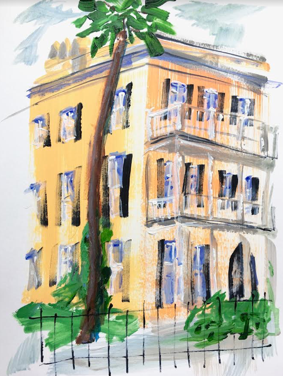 Yellow Charleston House | 9" x 12" on Paper
