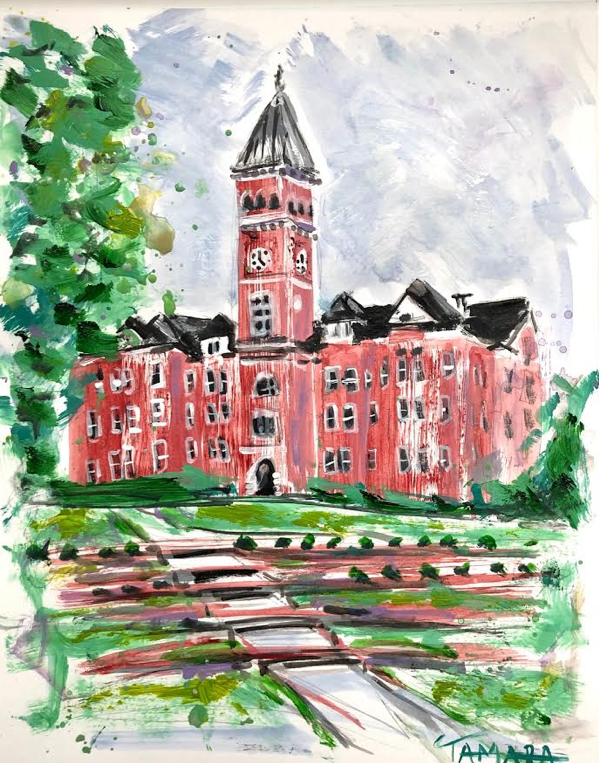 Clemson Tillman Hall Study 1 | 9" x 12" on Paper