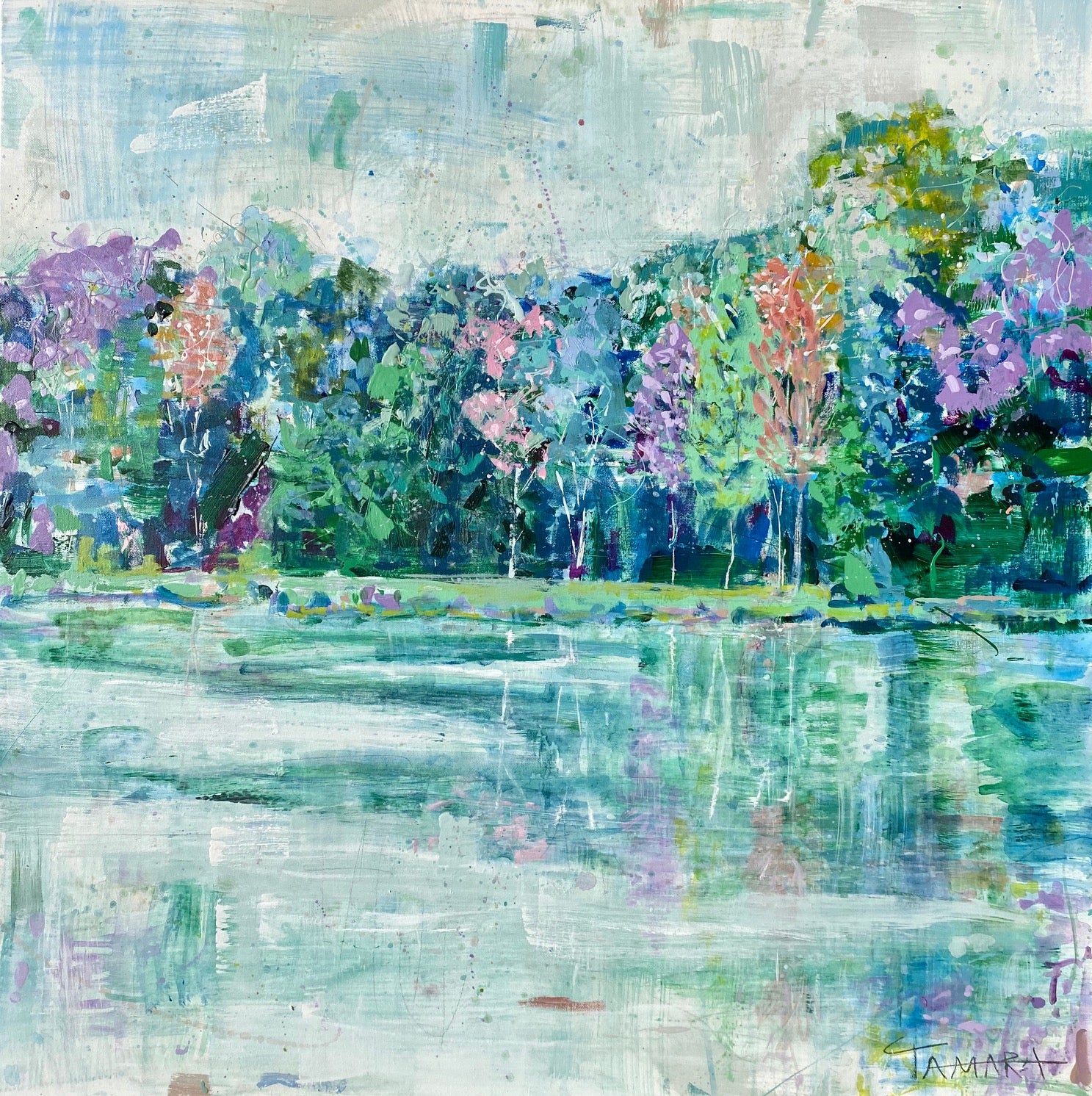 Watercolored Woods Print on Canvas