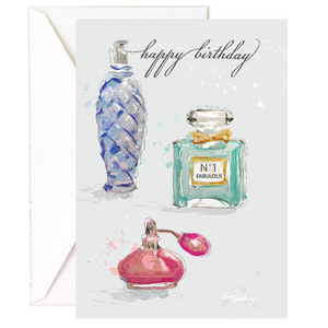Perfume Bottles Birthday Single Card